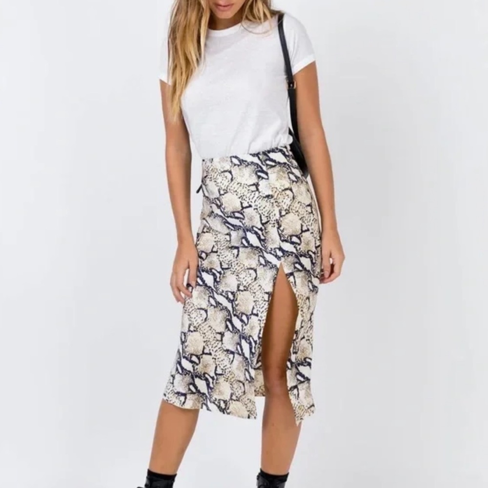 Princess Polly Snake Print Midi Skirt Size US 0